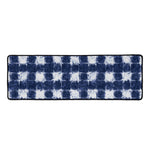 Shibori Grid Pattern Print Long Kitchen Mat