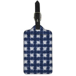 Shibori Grid Pattern Print Luggage Tag