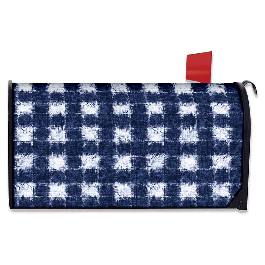 Shibori Grid Pattern Print Mailbox Cover