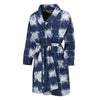 Shibori Grid Pattern Print Men's Bathrobe