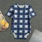Shibori Grid Pattern Print Men's Bodysuit