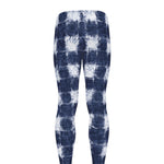 Shibori Grid Pattern Print Men's leggings