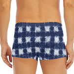 Shibori Grid Pattern Print Men's Short Boxer Briefs