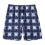 Shibori Grid Pattern Print Men's Swim Trunks