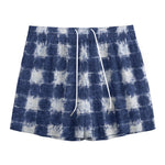 Shibori Grid Pattern Print Mesh Shorts