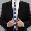Shibori Grid Pattern Print Necktie
