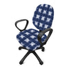 Shibori Grid Pattern Print Office Chair Cover