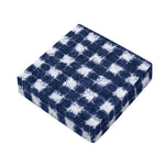 Shibori Grid Pattern Print Outdoor Seat Cushion Cover