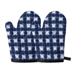 Shibori Grid Pattern Print Oven Mitts