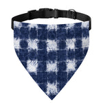 Shibori Grid Pattern Print Over The Collar Dog Bandana