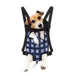 Shibori Grid Pattern Print Pet Carrier Backpack