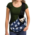 Shibori Grid Pattern Print Pet Sling Carrier
