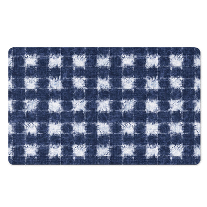 Shibori Grid Pattern Print Polyester Doormat