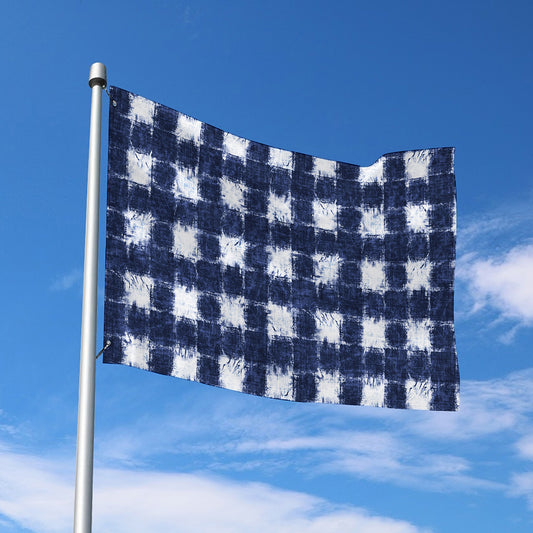 Shibori Grid Pattern Print Polyester Flag
