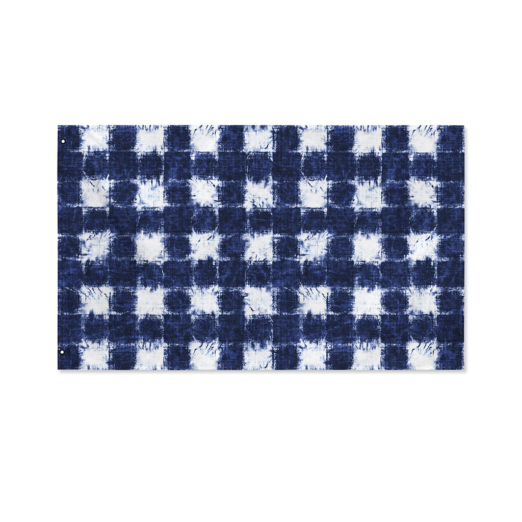Shibori Grid Pattern Print Polyester Flag