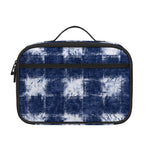 Shibori Grid Pattern Print Portable Lunch Bag