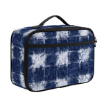 Shibori Grid Pattern Print Portable Lunch Bag