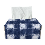 Shibori Grid Pattern Print Rectangle Tissue Box Cover