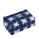 Shibori Grid Pattern Print Rectangle Tissue Box Cover