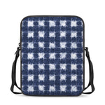 Shibori Grid Pattern Print Rectangular Crossbody Bag