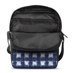 Shibori Grid Pattern Print Rectangular Crossbody Bag