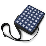Shibori Grid Pattern Print Rectangular Crossbody Bag