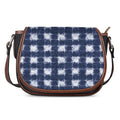 Shibori Grid Pattern Print Saddle Bag