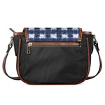 Shibori Grid Pattern Print Saddle Bag