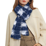 Shibori Grid Pattern Print Scarf