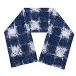 Shibori Grid Pattern Print Scarf