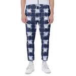 Shibori Grid Pattern Print Scuba Joggers