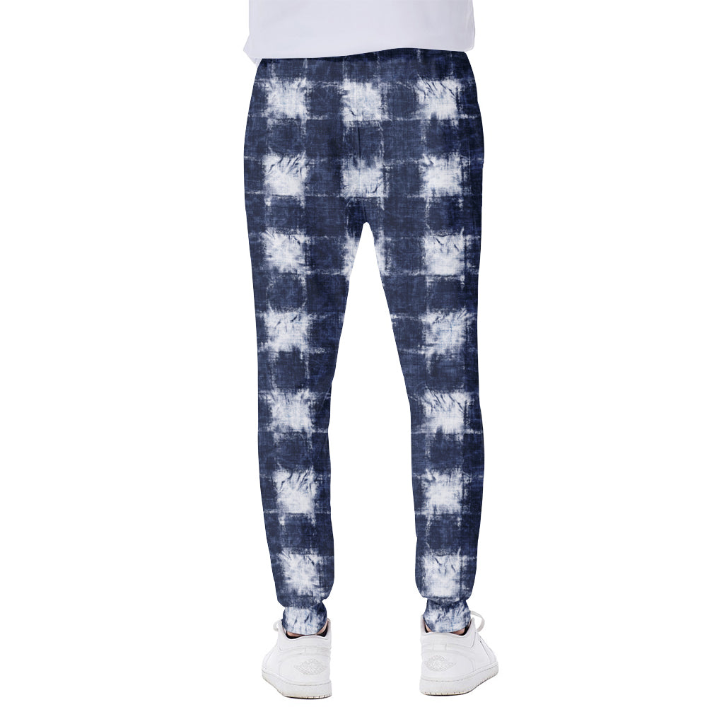 Shibori Grid Pattern Print Scuba Joggers