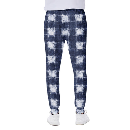 Shibori Grid Pattern Print Scuba Joggers
