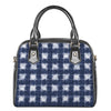 Shibori Grid Pattern Print Shoulder Handbag