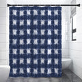 Shibori Grid Pattern Print Shower Curtain