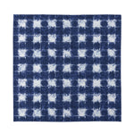Shibori Grid Pattern Print Silk Bandana