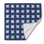 Shibori Grid Pattern Print Silk Bandana