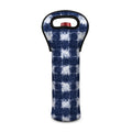 Shibori Grid Pattern Print Single Neoprene Wine Tote