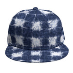Shibori Grid Pattern Print Snapback Cap
