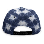 Shibori Grid Pattern Print Snapback Cap