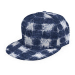 Shibori Grid Pattern Print Snapback Cap