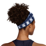 Shibori Grid Pattern Print Sports Headband