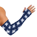 Shibori Grid Pattern Print Sun Protection Arm Sleeves