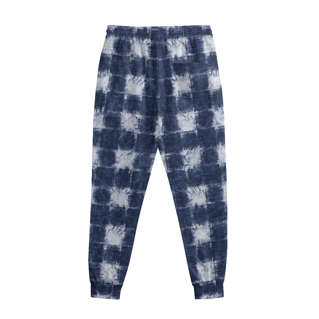 Shibori Grid Pattern Print Sweatpants