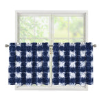 Shibori Grid Pattern Print Tier Curtains