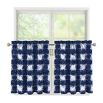 Shibori Grid Pattern Print Tier Curtains
