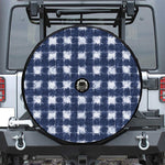 Shibori Grid Pattern Print Tire Cover With Camera Hole