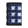 Shibori Grid Pattern Print Trifold Wallet