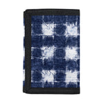 Shibori Grid Pattern Print Trifold Wallet
