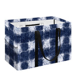 Shibori Grid Pattern Print Utility Tote Bag